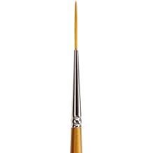 KINGART Premium Original Gold 9050-6/0 Script Liner Series Artist Brush, Golden Taklon Synthetic Hair, Short Handle, for Acrylic, Watercolor, Oil and Gouache Painting, Size 6/0
