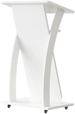 Floor Standing Metal Podium,Lecterns Wooden Podium Unique Mobile Lecterns Heavy Duty Church Lecture Hall Conference Room Pulpits Stylish Podium Stand with Wheels