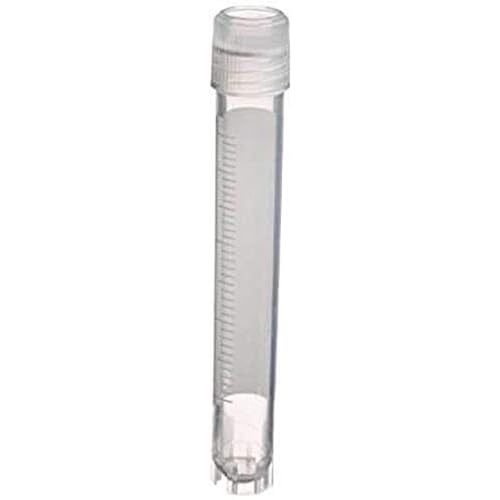Simport T310-5A Cryovials Premium Polypropylene Vial and Cap, External Threading, Self-Standing Base, 5 mL Volume, 12.5 mm Diameter x 92 mm Height Pack of 10