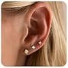 Flat Back Stud Earrings for Women, Screw on Earring Backs Cubic Zirconia Stud Earrings Set for Helix Cartilage Tragus Earlobe Multiple Piercing Jewelry for Gift