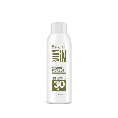 Recamier Professional Salon In Green Forest Creme Developer for Hair Coloring 9%-30 Vol. 3.0 fl.oz.