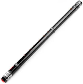 with Black Lines Beginner Flute Handmade Bamboo Woodwind Instrument Musical(Black 8 Hon)