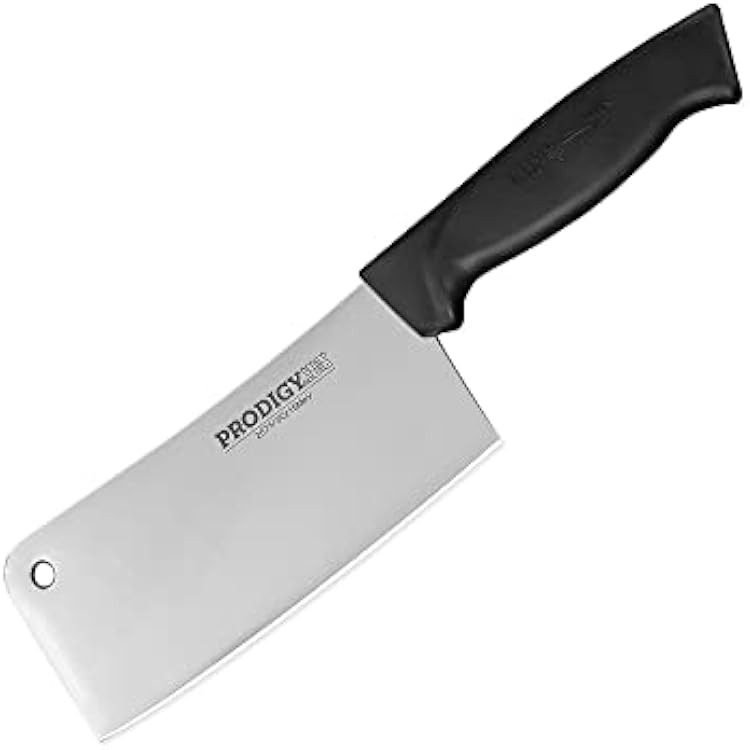 Ergo Chef Prodigy Series 7-Inch Heavy Duty Meat Cleaver - High Carbon Stainless Steel Butcher Knife with Ergonomic Non-Slip Handle for Chopping Meat & Bones