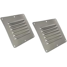 Boat Cabin Vents Louver Grill Cover Ventilation Louver 4-1/2" X 5" 316 Stainless Steel Stamped Air Venting Panel Cover 2 Pack