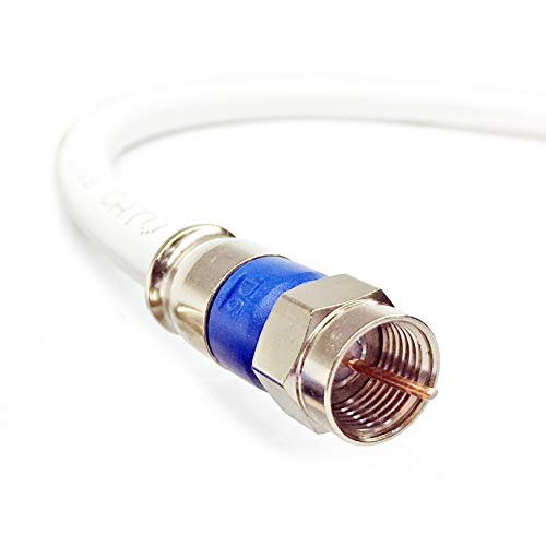 PHAT SATELLITE 70ft Solid Copper RG6 Jumper 3Ghz UL CM CL2 Rated in Wall Installation 75 Ohm Directv, Dish Network, Digital Cable Tv Antenna Video Cable Belden Purple Compression CONNECTORS INTL