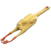 Bristol Novelty GJ036 Rubber Chicken Plucked Joke Prop Set, Yellow, One Size