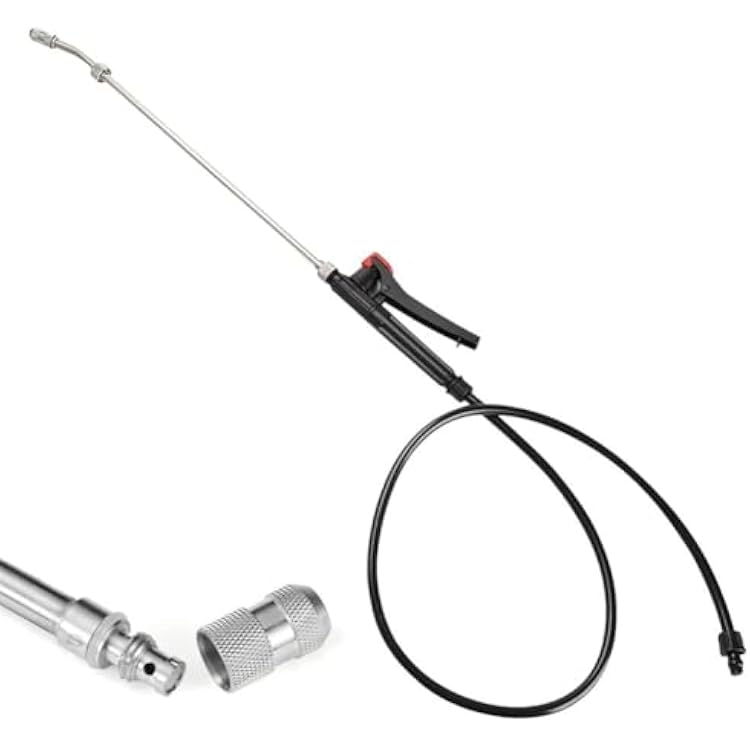 All Metal Replacement Sprayer Wand, 29 Spray Wand with Ergonomic Hose and Adaptable Spray Settings,Universal Retractable Sprayer Wand for Garden Plant Watering & Outdoor Cleaning