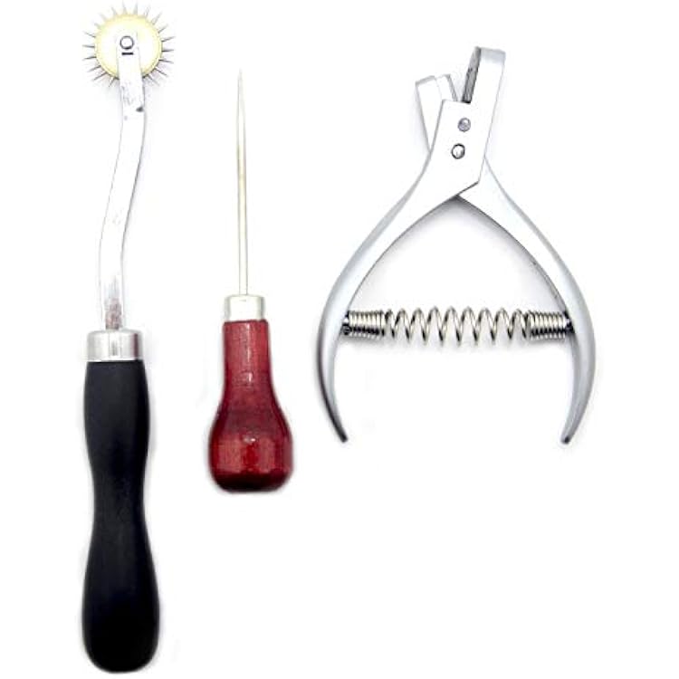 HAND A Set of 4 Inch Clickers Awl, Needle Pointed Tracing Wheel and Pattern Notcher for Fashion Professionals and Students