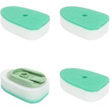 Replaceable Scrub Sponge Brush Heads - 4 Pack (Green)