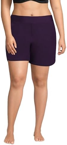 Lands End Womens 5 Quick Dry Elastic Waist Board Shorts Swim Cover-up Shorts with Panty