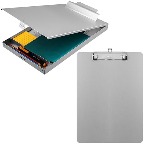 ZCZN Recycled Aluminum Storage Clipboard 9.25 13.78 Inches  A4 Meatl Clipboard with Low Profile Clip 129 Inches
