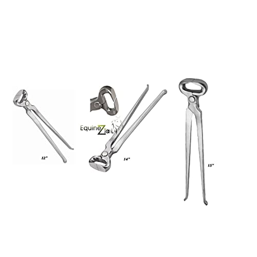 Hoof Nipper Set 12 14 15 Premium Vanadium Steel Farrier Nippers in Dull Finish Professional Hoof Trimming Tools for Horses