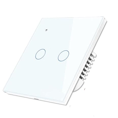 WiFi Smart Light Switch Wall Glass Screen Interruptor Touch Panel Voice Control Wireless Work for Alexa 1/2/3/4 Gang 2Gang White
