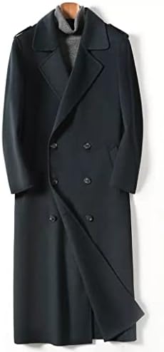 Tweed Coat Mens Double-breasted Long Double-sided Trench Autumn and Winter