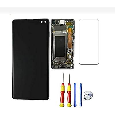 AMOLED Display for Samsung Galaxy S10 Plus S10 SM-G975U SM-G975W LCD Touch Screen with Frame & Tools Assembly Replacement Part 6.4 inch Black