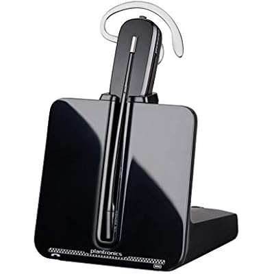 Plantronics - CS540 Wireless DECT Headset Poly - Single Ear Mono Convertible 3 wearing styles - Connects to Desk Phone - Noise Canceling Microphone