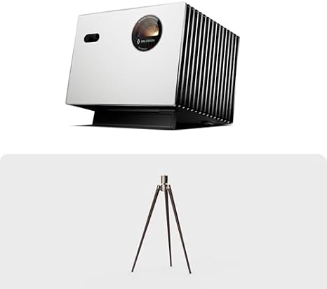 Valerion StreamMaster Plus2 4K Laser Projector with Walnut Tripod Stand