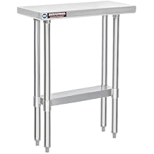 DuraSteel 30x12 Stainless Steel Work Table - NSF Commercial Prep Metal Table - Outdoor Pizza Oven Stand w/Under Shelf - Kitchen Island Laundry Utility Garage Microwave Stand Large Rolling Storage Cart
