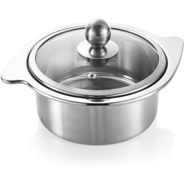 Stainless Steel Stock Pot Soup Sauce Pan Cover Boiling Water Kitchen Supplies Cooking Stockpot16CM