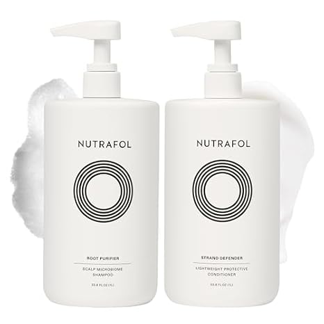 Nutrafol Shampoo and Conditioner for Thinning Hair, 1 Liter Bottle | Physician Formulated Shampoo and Conditioner, Cleanse and Strengthens for Healthier-Looking Hair