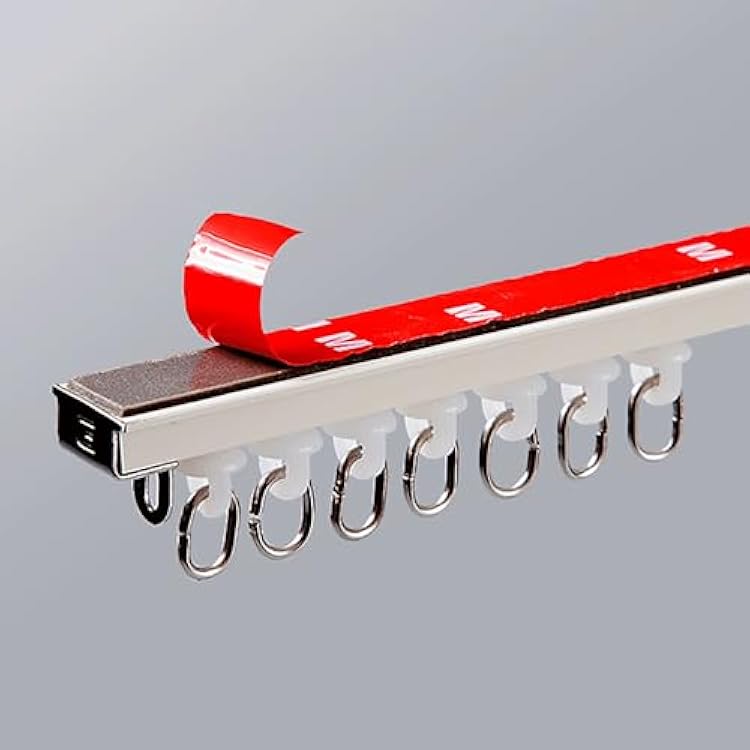 No Drill Curtain Rod Brackets Ceiling Curtain Track no Drilling Self Adhesive Ceiling Or Wall Curtain Track Ceiling Mount for a Ceiling or Wall with a Smooth Finish0.9m3ft