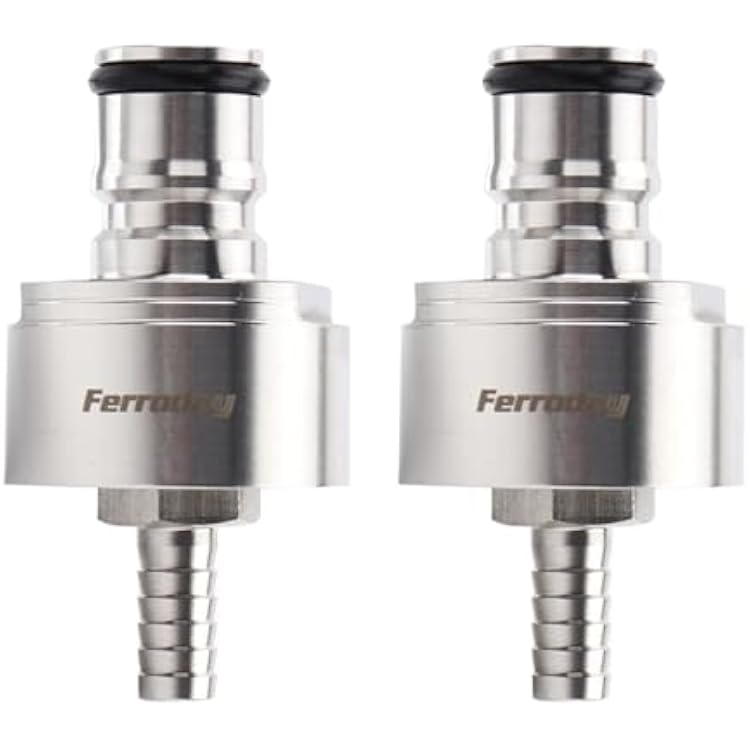 FERRODAY Stainless Steel Carbonation Cap Forced Carbonation PET Bottle Filling 516 Barb CO2 Coupling to Carbonate Soda Beer Stainless Steel PET Bottle Carbonation Cap  O-ring  Gasket