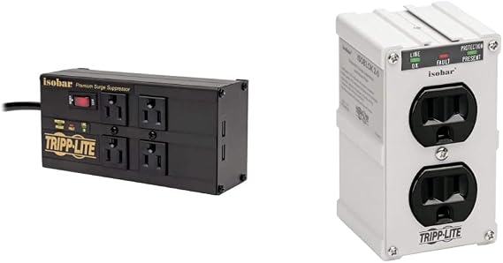 Tripp Lite 4-Outlet Surge Protector Power Strip, Black, 125V