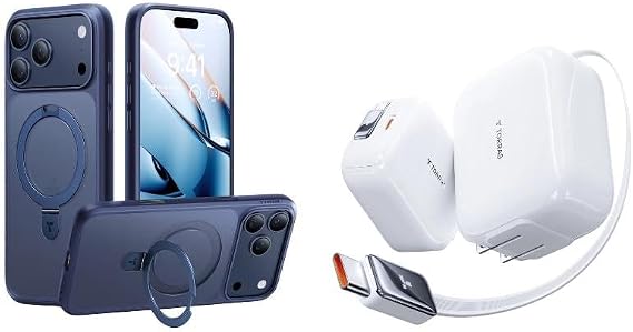 iPhone 17 67W Charger with Battery Protection and Retractable USB-C Cable and Case - Buy Together to Save 15%