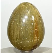 2.3" 160g Yellow Orange Stilbite Cat's Eye Egg Polished Natural Zeolite Gemstone Crystal Mineral Collectible Specimen - India + Stand