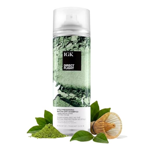 IGK DIRECT FLIGHT Multi-Tasking Matcha Dry Shampoo | Light Cleanse  Style Preserving | Vegan  Cruelty Free