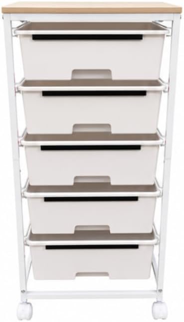 Rolling Storage Cart with 6 Drawers (White)