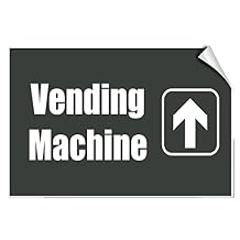 Vending Machine Up Business Lunch Room and Break Room Label Decal Sticker Sticks to Any Surface