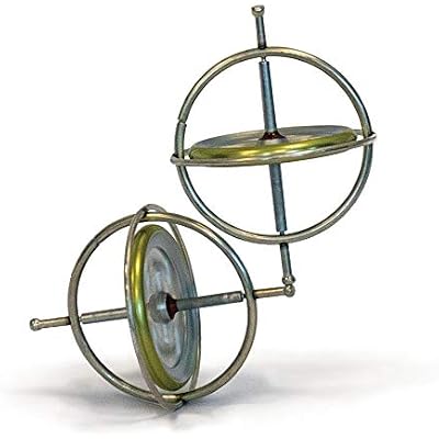 Classic Gyroscope Twin Pack | 2 Metal Spinning Gyroscopes for STEM Learning & Physics Play Made in USA Ages 8