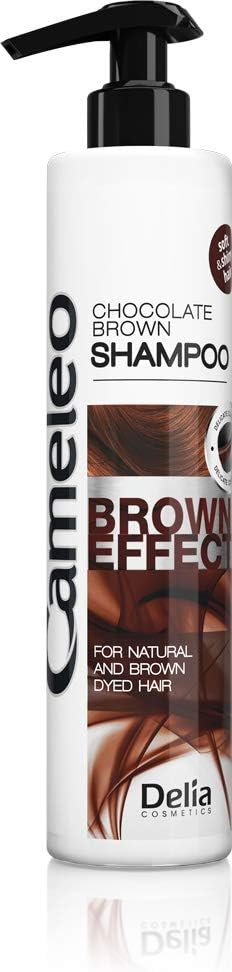 Cameleo - Brown Effect Shampoo - Nourishing, Strengthening Treatment with Walnut Extract for Natural & Dyed, Hair - Brunette Deep Colour & Shine- 250ml