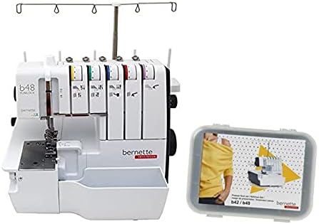 Bernette B48 Funlock Serger Coverstitch Sewing Machine | 23 Stitch Options LED Light Threader 1300SPM | Heavy Duty Overlocker Kit for Quilting Beginners Accessories & Tools Included