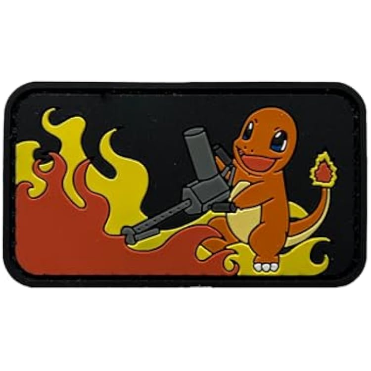 Fire Lizard with Flamethrower Tactical PVC Morale Patch | Hook & Loop Backing