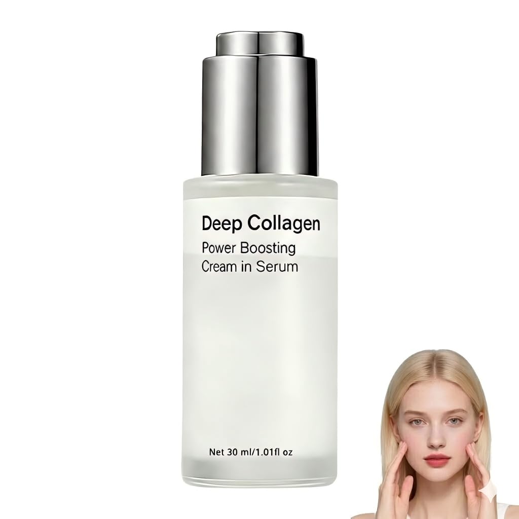 Deep Collagen Serum Collagen Peptide Serum Anti-Aging Serum zur Glättung Feiner Linien&Falten Feuchtigkeit & Straffende Hautpflege Steigert Elastizitä (30ML)