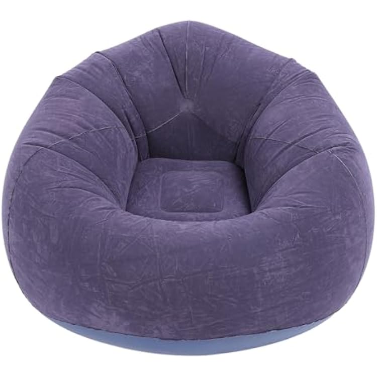Premium PVC Inflatable Sofa Chair, Soft Flocking Material, Comfortable Blow Up Couch for Living Room, Bedroom, Balcony, Office, and Travel, Transformable into a Sleeping Couch