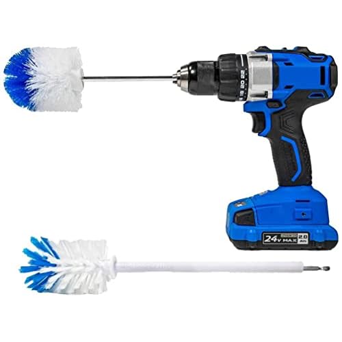 RotoScrub Combo Kit Bottle Brush  Long Reach Drill Brush Attachment, All Purpose for Bottle, Corners, Edges, Toilets, Car Tires, Hard to Reach Areas, Heavy Duty Bristles