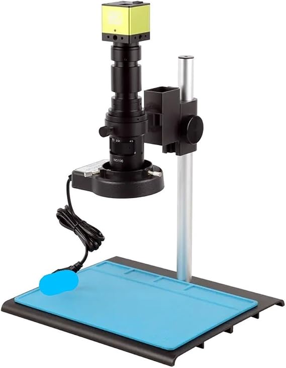 Microscopes Equipment 100X 120X 180X 200X 300X 500X UHD 8MP 4K HDMI Vision Inspection Industrial Measurement Electron Microscope Camera for PCB Phone Watch Jewelry Check(500X-01)