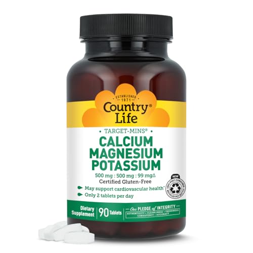 Country Life Target Mins - Calcium Magnesium Potassium, 500mg500mg99mg per 2 Tablets - 90 Tablets