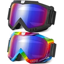 Ski Goggles Men Women, Snowboard Goggles UV Protection Anti Fog OTG Snow Goggles for Snowmobile Skiing Skating