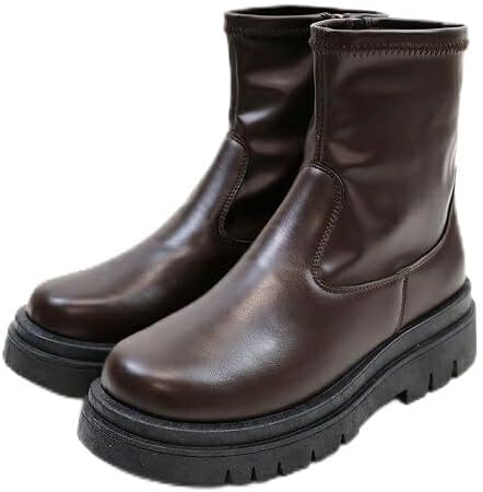 Vivian V5180AW Thick Sole Boots, Short, Stretch, Women's Track Sole