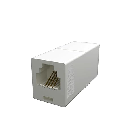rhinocables RJ11 Extension Cable (White, 6P4C Connectors for) | 6P4C Connectors for Secure Connection, Universal Compatibility with Modems & Phones, Lightweight Unshielded Design