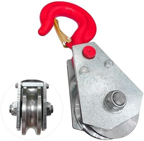 2 Ton Snatch Block with Hook, 3" Sheave for 1/2" Inch Wire Rope, Snatch Block Pulley for Tow Truck Rollback Wrecker Hauler, Winch Pulley Winch Accessories