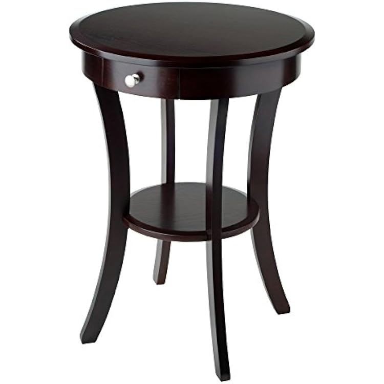 Winsome Wood Round Table with Drawer and Shelf