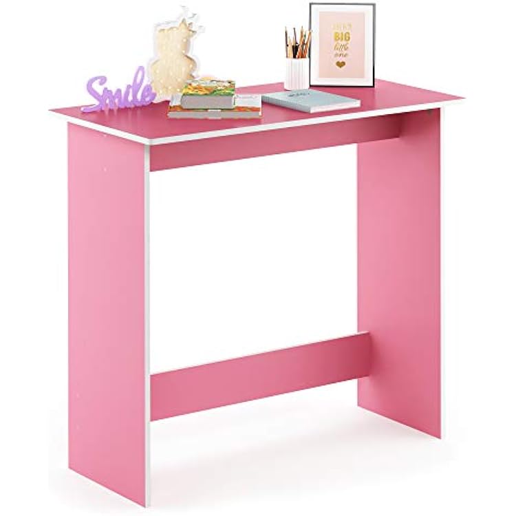 FURINNO Simplistic Study Table, Pink, 15.5 in x 31.5 in x 29.75 in D x W x H