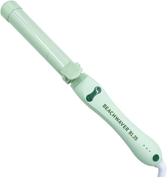 Beachwaver B Series Pretty Pastels Collection - Rotating Ceramic Barrel Curling Iron - Hair Accessories and Hairbrush - B1.25 Lilac - 31.75 mm