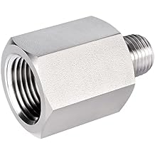 316 Stainless Steel Pipe Fitting Reducing Adapter 1/4'' Female NPT 1/8'' Male NPT, 6600 psi, SS-PA-NS4-NS2
