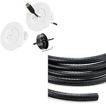 Cord Hider for Wall Mount TV, in Wall Cable Management Kit for Large Capacity & Wire Loom 10ft 1/2in Black